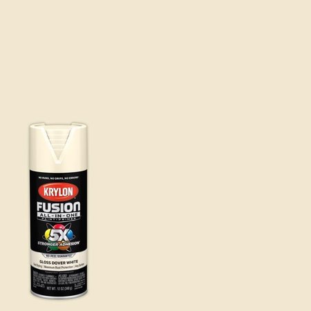 SHORT CUTS Krylon Fusion All-In-One Gloss Dover White Paint+Primer Spray Paint 12 oz K02706007